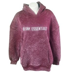 Blank Essentials College Acid Wash Hoody Burgundy‎ Oversized BE060-AW25-W-010 L